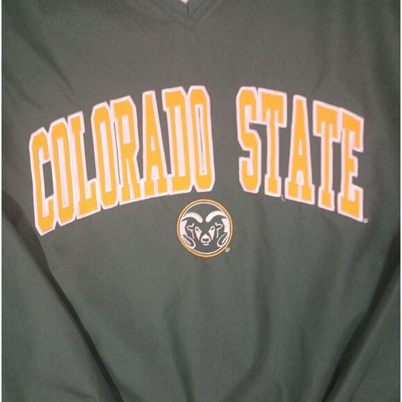 Colorado State Rams Windbreaker Pullover Green Spellout Pro Player Sz XL NCAA - Picture 4 of 10